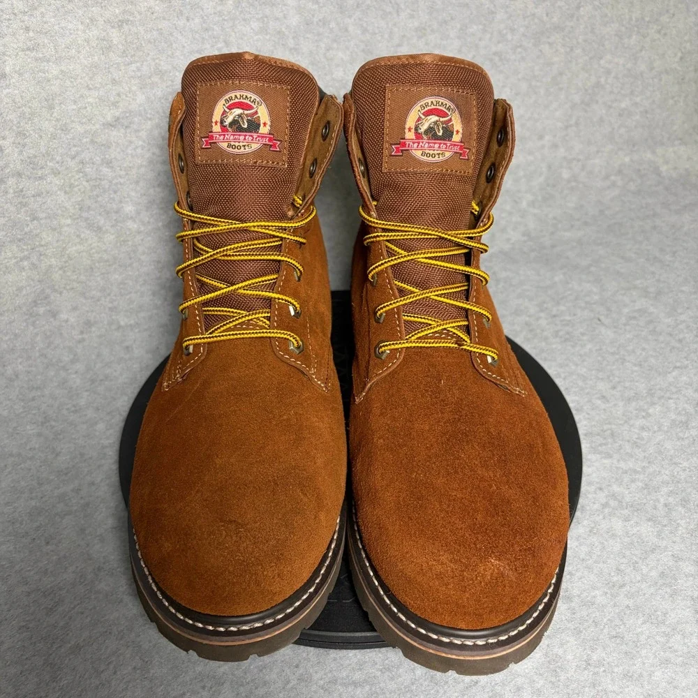 Brahma Mens Waterproof Bravo Brown Suede Leather Work Boots 14W 2554851